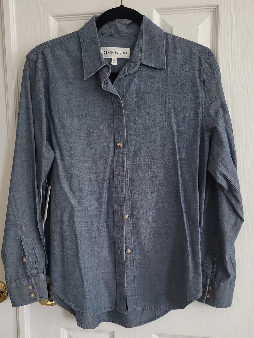 Denim Forum Aritzia Light Blue Chambray Button-Down Shirt